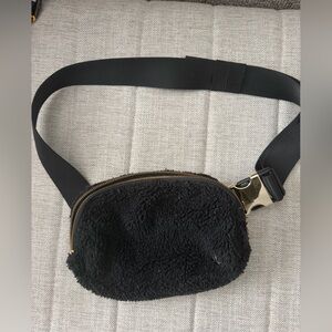 Black Fleece Belt Bag
